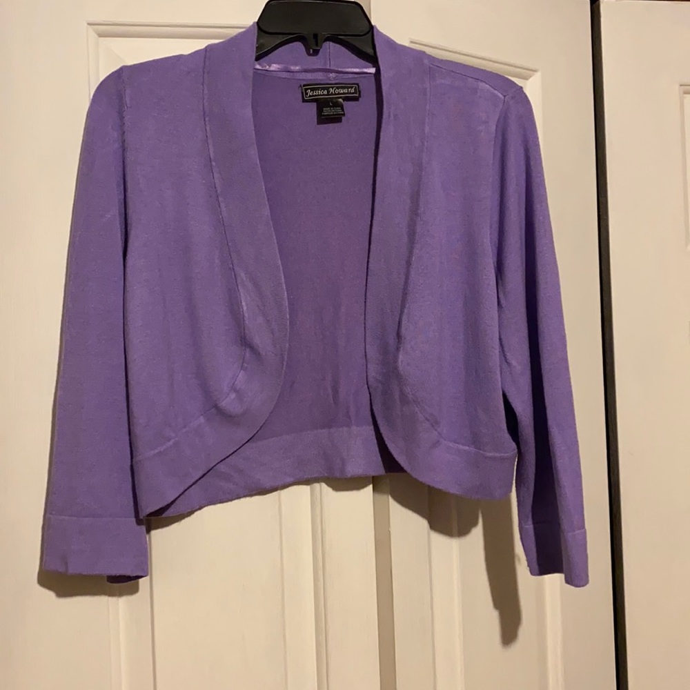 Jessica Howard Bolero style lavender sweater